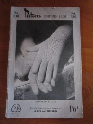 KNITTING PATTERN BOOK PATONS NO. R. 10 GLOVES   GREAT **** MUST SEE - Image 1 of 2
