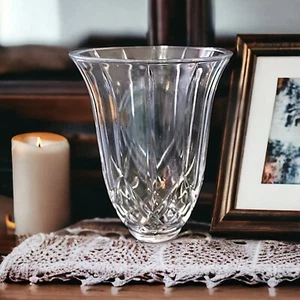 Kristall Wandleuchte Lampenschirm NUR Windlicht Glas Diamantschliff schwerer Kaminschirm - Bild 1 von 17