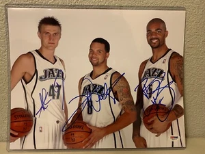 Andre Kirilenko, Deron Williams and Boozer Signed Utah Jazz 11x14 Photo PSA/DNA - Picture 1 of 9