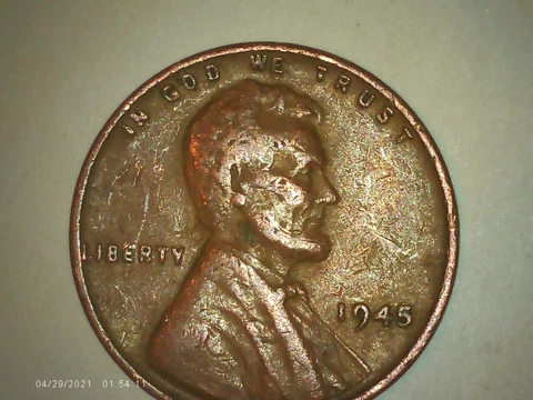 1945-P Lincoln Wheat Penny, LIBERTY E error L on rim & DDO GEM RARE coin 1c Cover