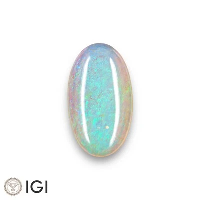 IGI Certified AUSTRALIA White Opal 5.61 Ct. Natural Untreated OVAL Play of Color - Image 1 of 4