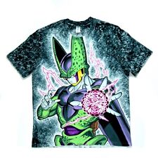 L - DBZ Cell Hand-painted & Tie Dye T-Shirt Dragonball Z Handmade Anime Art Cel