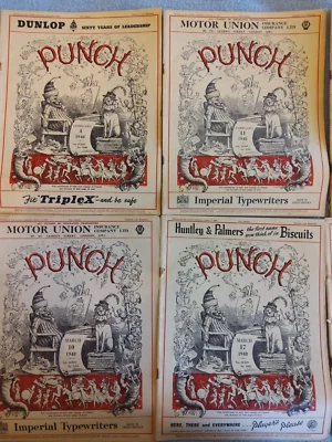 VINTAGE PUNCH London Charivari Magazine Feb/Mar 1948 X 7 Copies. Humour, Satire, - Image 1 of 4