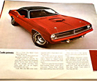 Vintage 1970 Plymouth Showroom Car Catalog Duster Barracuda 1970S Graphics