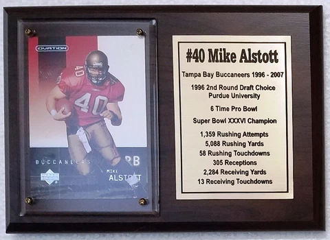 Tampa Bay Buccaneers Mike Alstott Football Card Plaque Cover