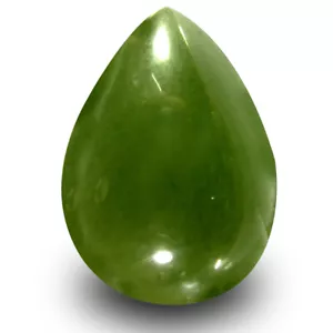 Serpentina de 12,25 quilates corte cabujón pera (19 x 13 mm) verde oliva sin calefacción - Imagen 1 de 1