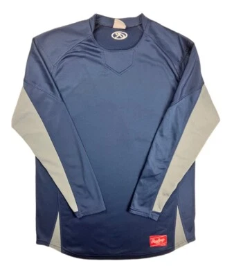 Camisa Rawlings Para Hombre M Azul Rendimiento Manga Larga Cuello Redondo Pullover Ropa Activa Foto 1 de 4