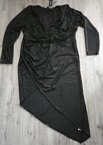 Boohoo Plus Metallic Wrap Midi Dress Size Uk 24 - Picture 1 of 5