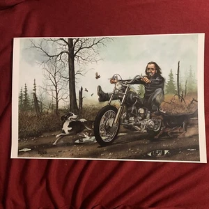 HELL HOUNDS ON MY TRAIL! Poster Harley Davidson David Mann - Foto 1 di 1