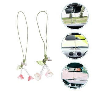 4 Pcs Téléphone Portable Voiture Décoration Suspendue Chaîne Charmes Fleurs Cellule - Photo 1 sur 12