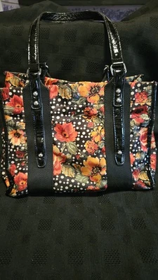 Franco Sarto Floral Retro Cuadrado Bolso de Hombro Cartera a Presión Foto 1 de 4