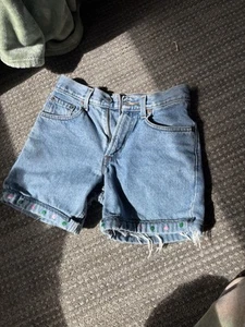 Vintage Levi’s 550 Light Wash Denim Jean Shorts Size 14 regular Orange Tab - Picture 1 of 4