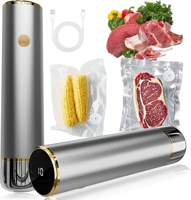 Handheld Vacuum Sealer Portable Strong Digital Display Food Kit w/ 20+ Bags - Image 1 of 4