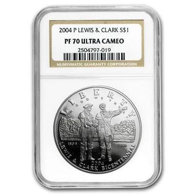 2004-P Lewis & Clark Bicentennial $1 Silver Commem PF-70 NGC - Image 1 of 3