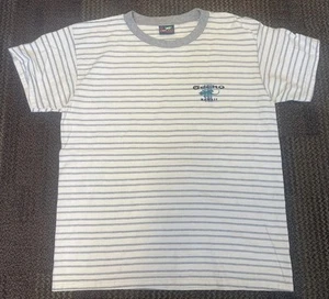 Vintage Gecko Hawaii Striped Ringer Shirt 90s Surf Skate Embroidered Lizard Logo - Picture 1 of 6