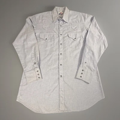 Vintage Miller Western Wear  Pearl Snap Mens Blue Shirt 16 1/2- 35 USA - Image 1 of 4