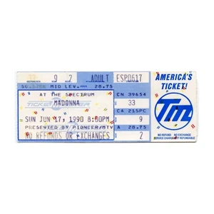 Stub Biglietto Madonna con Technotronic The Spectrum Philadelphia PA 17/06/1990 - Foto 1 di 1
