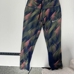 Girls Nike Workout Pants Size Small Petite Orange/Green/Blue Multi Color - Picture 1 of 8