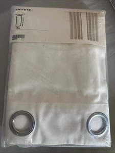 Ikea MERETE Cortinas Oscurecedoras Habitación 2 Paneles, 57"x118", Blanco, NUEVO - Imagen 1 de 7