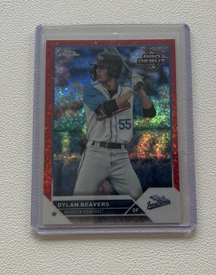 Dylan Beavers - 2023 Topps Pro Debut Chrome Red Mini-Diamond Refractor /5 - Image 1 of 2