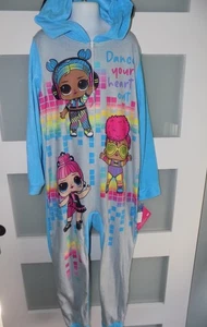 LOL Surprise Blue Blanket Sleeper W/Hood Zip Up Pajamas Size M (7/8) Girl's NEW - Picture 1 of 3