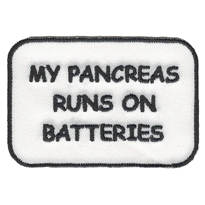 Type 1 Diabetes Patch – “My Pancreas Runs on Batteries” Funny Medical Badge - Image 1 of 2