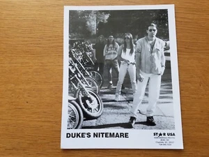 DUKE'S NIGHTMARE 8x10 BLACK & WHITE Press Photo BIKER ROCK MOTORCYCLE  - Picture 1 of 1