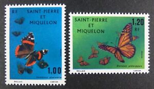 St Pierre und Miquelon SPM 1973 Schmetterlinge Butterflies Farfalla 505-506 MNH