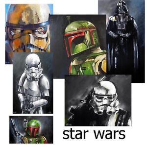 A0,A1,A2,A3,A4 Star Wars Art Posters prints painting wall decor COA signed