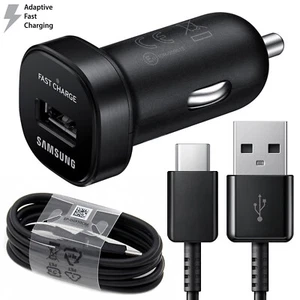 Original Samsung Galaxy Note8 S8 S9 S10 Plus Fast Car Charger + 6FT Type-C Cable - Picture 1 of 9