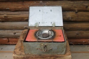 Vintage Coleman Picnic Stove 1 Burner Pink Camping Stove W Storage Case Untested - Bild 1 von 8