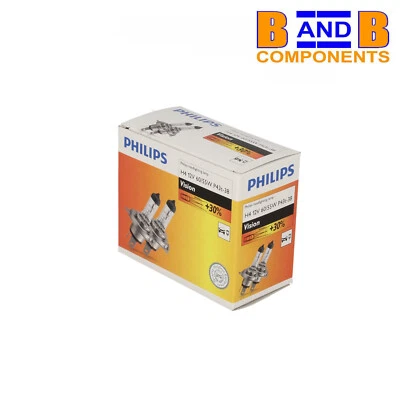H4 HALOGEN HEADLAMP BULBS PHILIPS 472 12v 60/55W TWIN PACK A1397 - Image 1 of 3