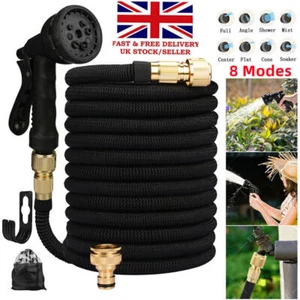 25-200FT Heavy Duty Expandable Garden Hose Pipe Flexible With Water Spray Gun - Picture 1 of 17