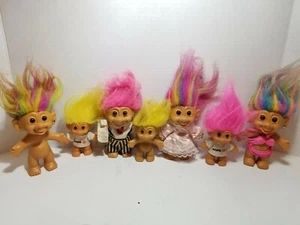 Vintage Troll Dolls Some With Clothes Lot Of 7 - Picture 1 of 6