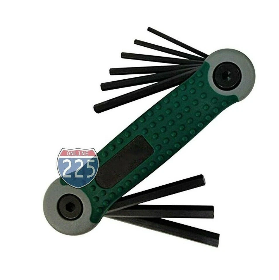 Premium Quality Folding Hex Key Set, Nine-Key Inch Sizes SAE Allen Wrench TAIWAN - Image 1 of 1