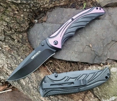 💗 PURPLE  SPRING ASSISTED POCKET KNIFE ALL METAL LADIES GUYS EDC 💗 - Image 1 of 4