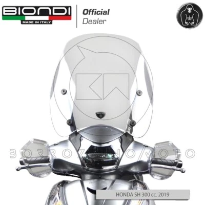 BIONDI PARABREZZA PARAVENTO SCHERMO PER STAFFE ORIGINALI HONDA SH 300 2016 2017 - Immagine 1 di 3