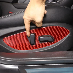 Red Carbon Car Seat Adjustment Button Trim Accessories For Infiniti Q50 2015-23 - Picture 1 of 12