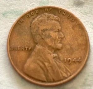 1944 Lincoln Wheat Penny Legitimate Stamp Error "L" In Liberty - Picture 1 of 2