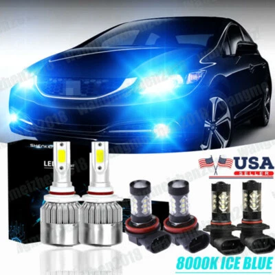 8000K LED High Beam Headlight DRL Fog Light Bulbs Kits For 2006-2015 Honda Civic - Image 1 of 4