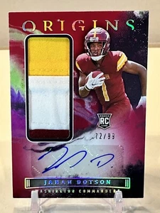 2022 Panini Origins Red #164 Jahan Dotson RPA RC Rookie Jumbo Patch AUTO /99 - Picture 1 of 3