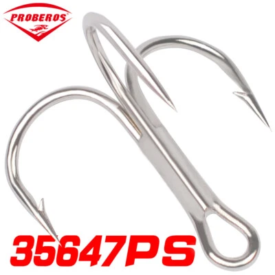 100pcs Treble Sharp Fishing Hook Carbon Steel Three Way Hook Treble Fishhook - Image 1 of 4
