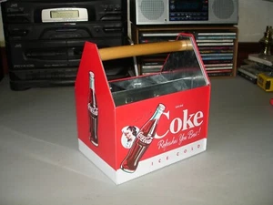 Coca-Cola Galvanized Tin Utensil Caddy with Wooden Handle - Picture 1 of 6
