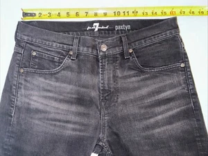7 For All Mankind ~ Men's Paxtyn Distressed Jeans BLACK ~ 33x33 ~ 73% Cotton - Picture 1 of 13