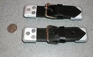 CLASSIC MG / TRIUMPH BLACK LEATHER BONNET STRAP KIT - PAIR - Picture 1 of 1