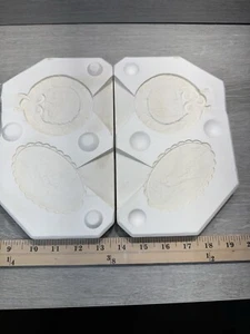 Vintage 1982 Duncan 4 Seasons Flat Christmas Ornaments 127 A Ceramic Slip Mold - Picture 1 of 8