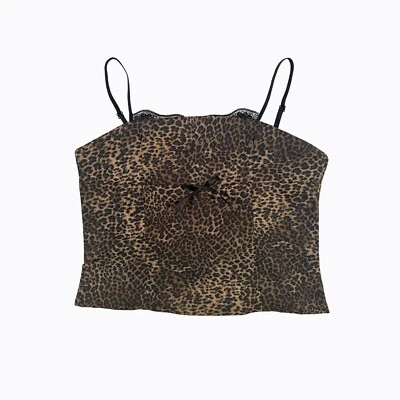 Top Corto Cami Estampado Leopardo Talla S Estilo Corsé Negro Marrón Y2K Mobwife Whimsigoth Foto 1 de 4