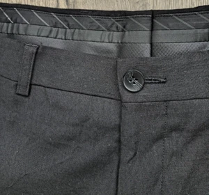 Wool  MURANO Collezione Men 38x30 Trousers Dress Pants Black  Flat Front - Picture 1 of 12