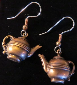 Pendiente tetera forma redonda estilo cobre hora del té té té para 2 abstemios - Imagen 1 de 2