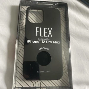 Merkury Innovations FLEX Soft Touch Silicone Phone Case -iPhone 12 Pro Max Black - Picture 1 of 3